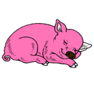 Dibujo Cerdo durmiendo pintado por EYMI