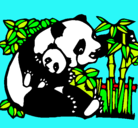Dibujo Mama panda pintado por ppllaannttaass