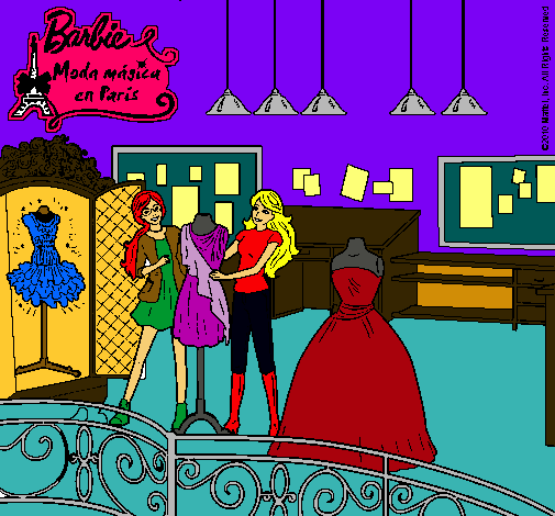 Dibujo Barbie en la tienda pintado por princessa9