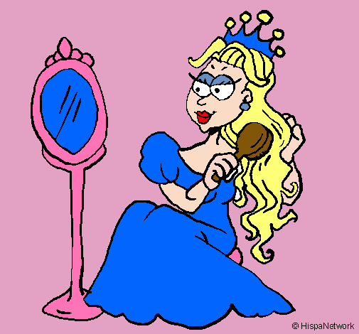 Dibujo Princesa y espejo pintado por luzarlene