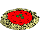 Dibujo Espaguetis con queso pintado por pasta