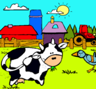Dibujo Vaca en la granja pintado por chanchita4