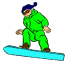 Dibujo Snowboard pintado por majano