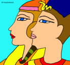 Dibujo Ramsés y Nefertiti pintado por dalaila