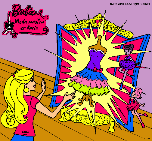 Dibujo El vestido mágico de Barbie pintado por titi77