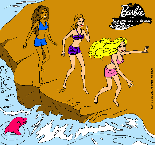 Barbie y sus amigas en la playa