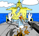 Dibujo Cigüeña en un barco pintado por Anto265