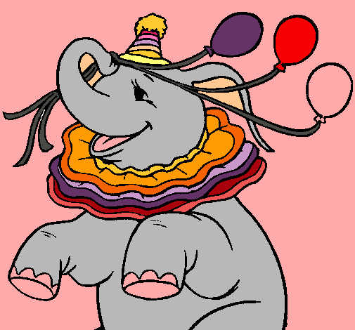 Elefante con 3 globos