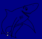 Dibujo Tiburón alegre pintado por pipo