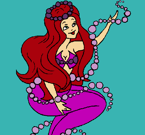 Dibujo Sirena entre burbujas pintado por princessa9