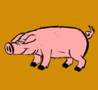 Dibujo Cerdo con pezuñas negras pintado por geraldin