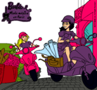 Dibujo Barbie y su amiga en moto pintado por FRAN_KIE