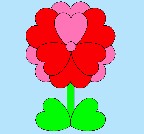 Dibujo Flor de corazones pintado por anabela
