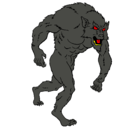 Dibujo Hombre lobo pintado por skywolf