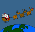 Dibujo Papa Noel repartiendo regalos 3 pintado por brandonlee