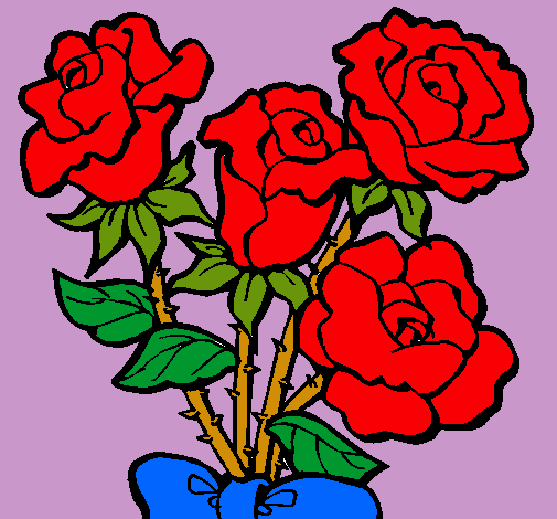Dibujo Ramo de rosas pintado por princessa9