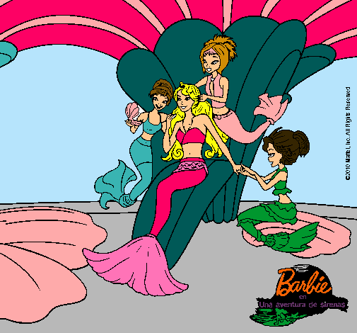Dibujo Barbie princesa sirena pintado por daiana1