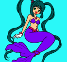 Dibujo Sirena con perlas pintado por Emilia123