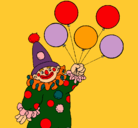 Dibujo Payaso con globos pintado por raul