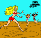 Dibujo Barbie de regreso a la playa pintado por francely