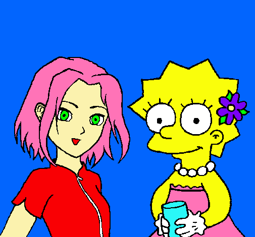 Dibujo Sakura y Lisa pintado por Jack204