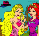 Dibujo Barbie se despiede de la reina sirena pintado por Saaray