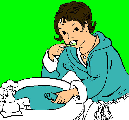 Dibujo Niño lavándose los dientes pintado por juanda