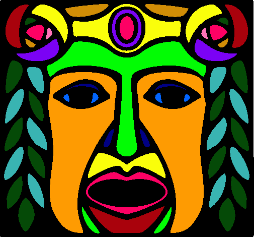 Dibujo Máscara Maya pintado por Adelita