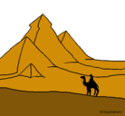 Dibujo Paisaje con pirámides pintado por amoula