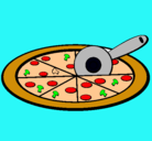 Dibujo Pizza pintado por vienes