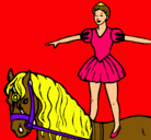 Dibujo Trapecista encima de caballo pintado por debbi140