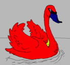Dibujo Cisne en el agua pintado por amaury