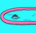 Dibujo Pelota en la piscina pintado por idanissoot