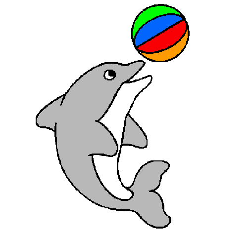 Dibujo Delfín jugando con una pelota pintado por ALE2004