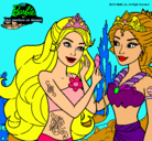 Dibujo Barbie se despiede de la reina sirena pintado por 380p4