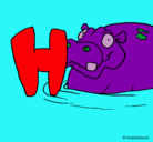 Dibujo Hipopótamo pintado por shaielalegre