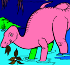 Dibujo Dinosaurio comiendo pintado por MATEORN