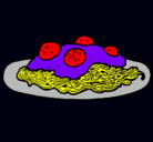 Dibujo Espaguetis con carne pintado por pintarart