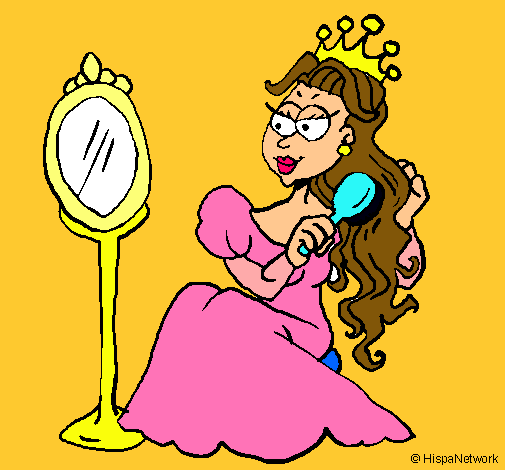 Dibujo Princesa y espejo pintado por aliciahs