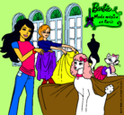 Dibujo Barbie y su amiga mirando ropa pintado por Prixe2