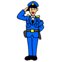 Dibujo Policía saludando pintado por marin