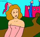 Dibujo Princesa y castillo pintado por Brett