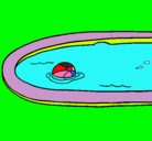 Dibujo Pelota en la piscina pintado por carky