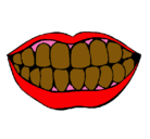Dibujo Boca y dientes pintado por aqiestaanonimo