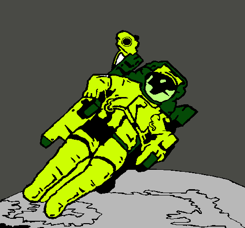Dibujo Astronauta en el espacio pintado por indira