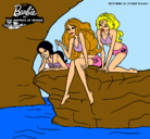 Dibujo Barbie y sus amigas sentadas pintado por poiuytrew