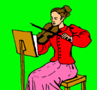 Dibujo Dama violinista pintado por Brett