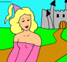 Dibujo Princesa y castillo pintado por YOSIBELL 