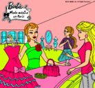Dibujo Barbie en una tienda de ropa pintado por fernanda63