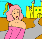 Dibujo Princesa y castillo pintado por 587447777
